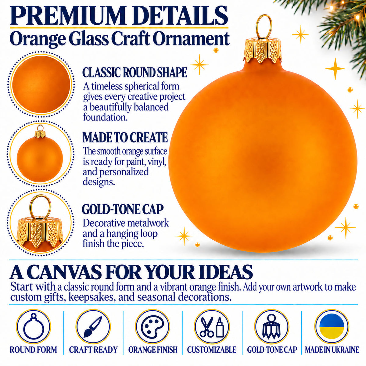 a poster of an orange ornament
