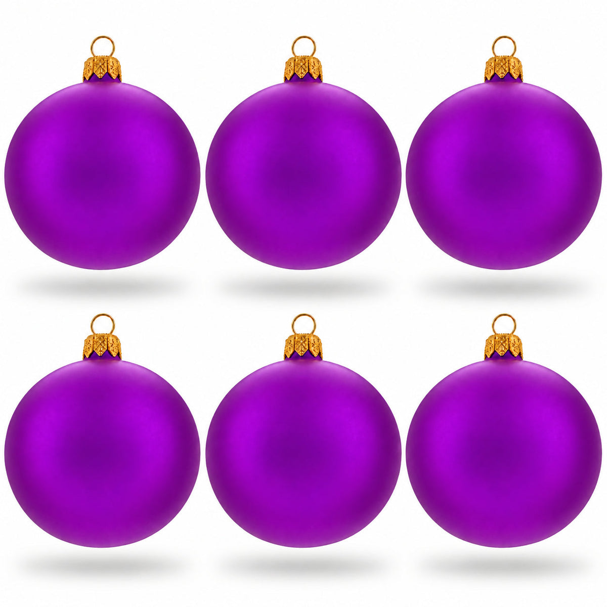 a group of purple ornaments
