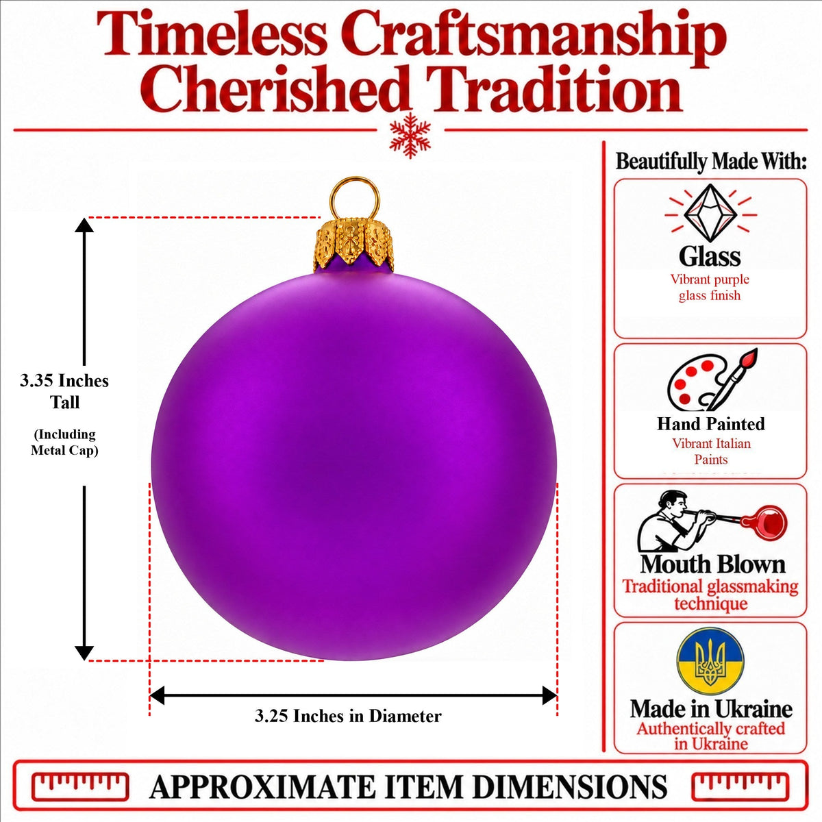 a purple christmas ornament with instructions