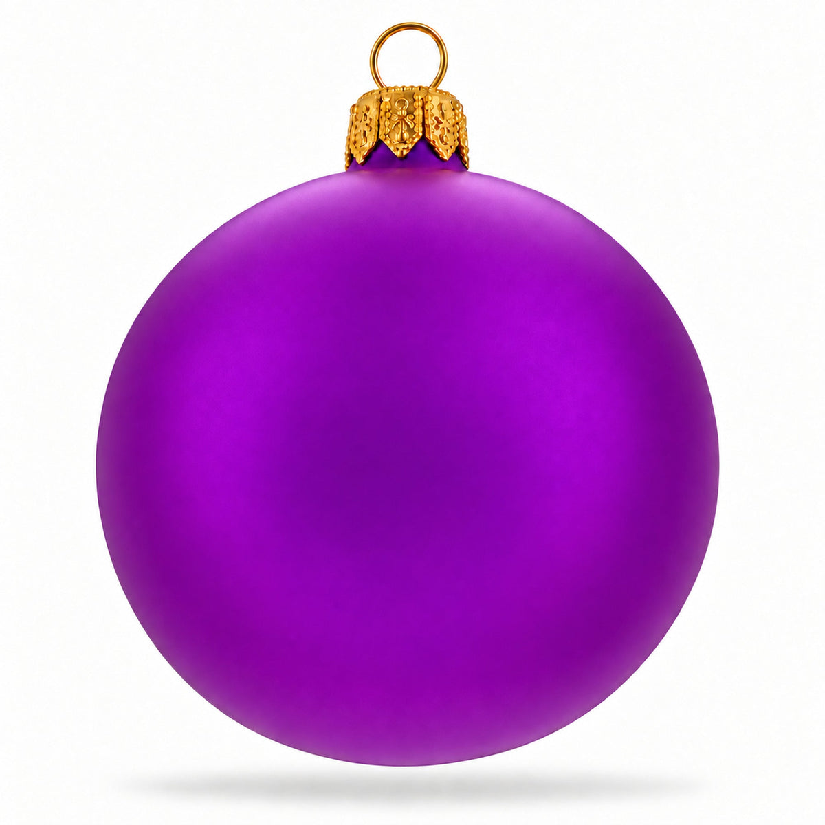 a purple christmas ornament with gold trim