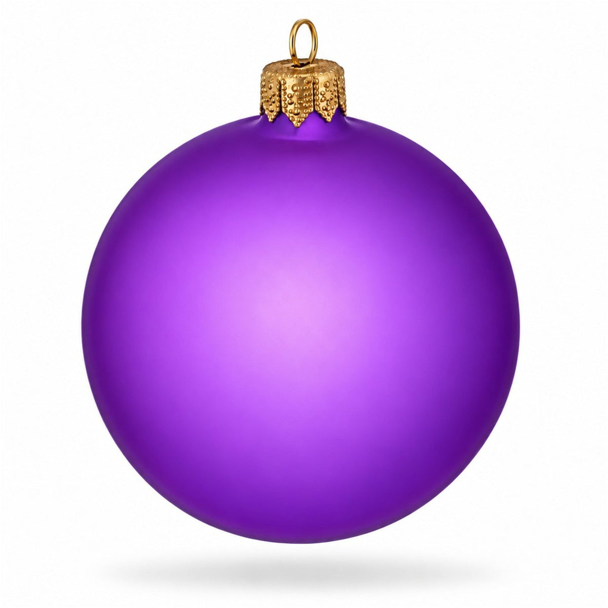 Set of 6 Translucent Purple Glass Ball Christmas Ornaments (052)
