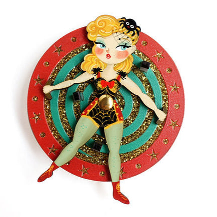 Knife Thrower Interactive Brooch by Laliblue – Retro Kitschy Statement Brooch for Collectors