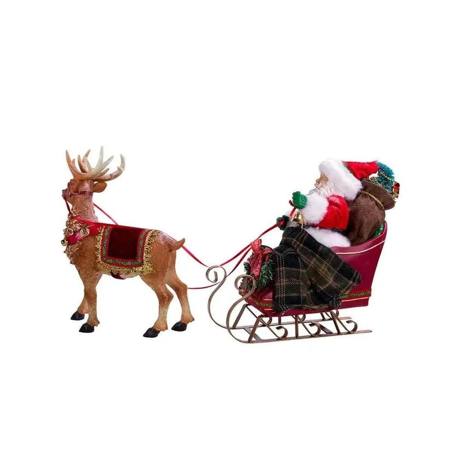 Kurt Adler 10-Inch Santa in Sleigh with Deer