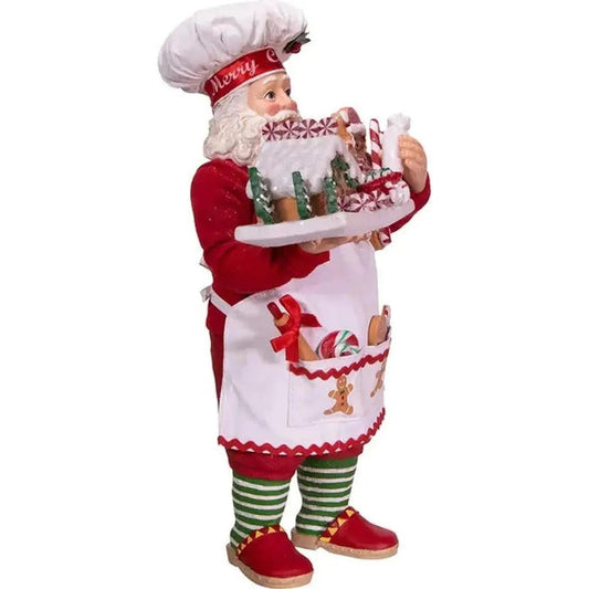 Kurt Adler 10.5" Fabriché™ Gingerbread Chef Santa
