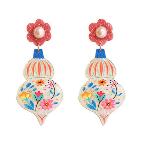 Christmas Snow Ornament Earrings by Laliblue – Retro Statement Jewelry Laliblue