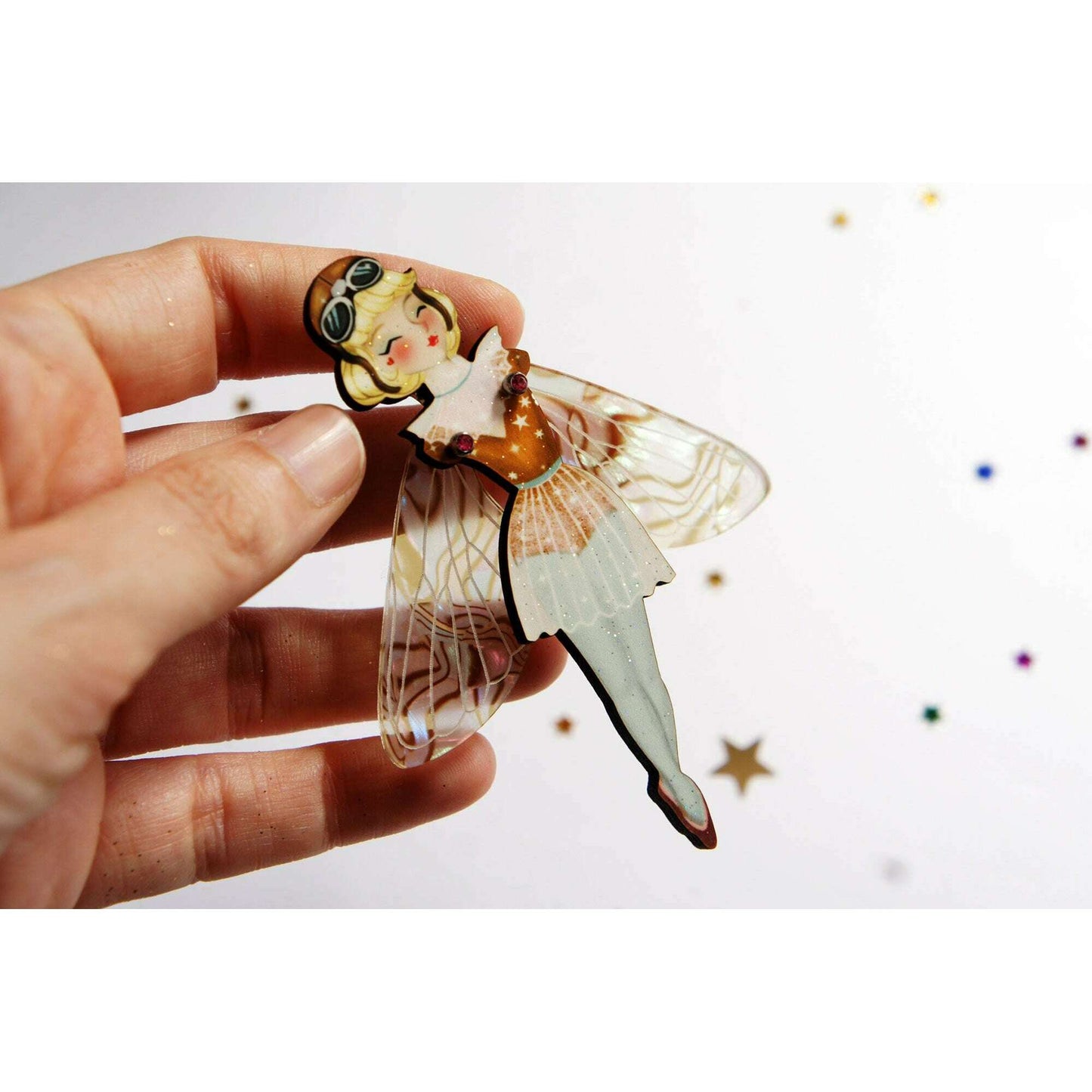 Butterfly Woman Halloween Brooch by Laliblue
