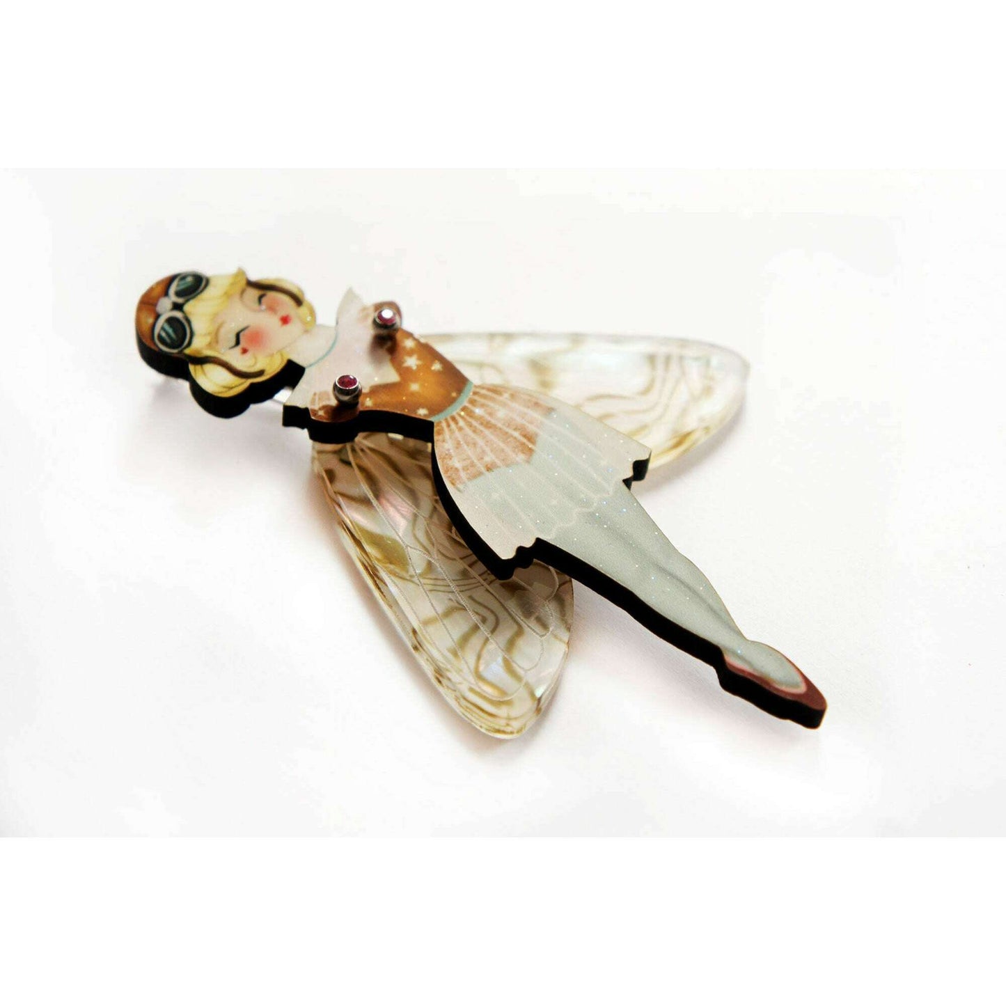 Butterfly Woman Halloween Brooch by Laliblue