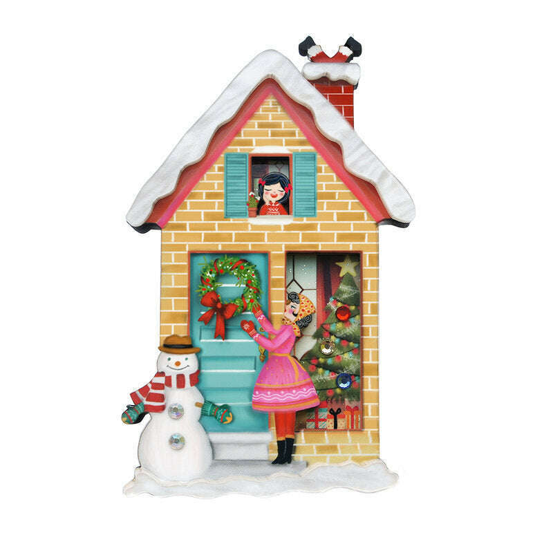 Christmas House Brooch by Laliblue