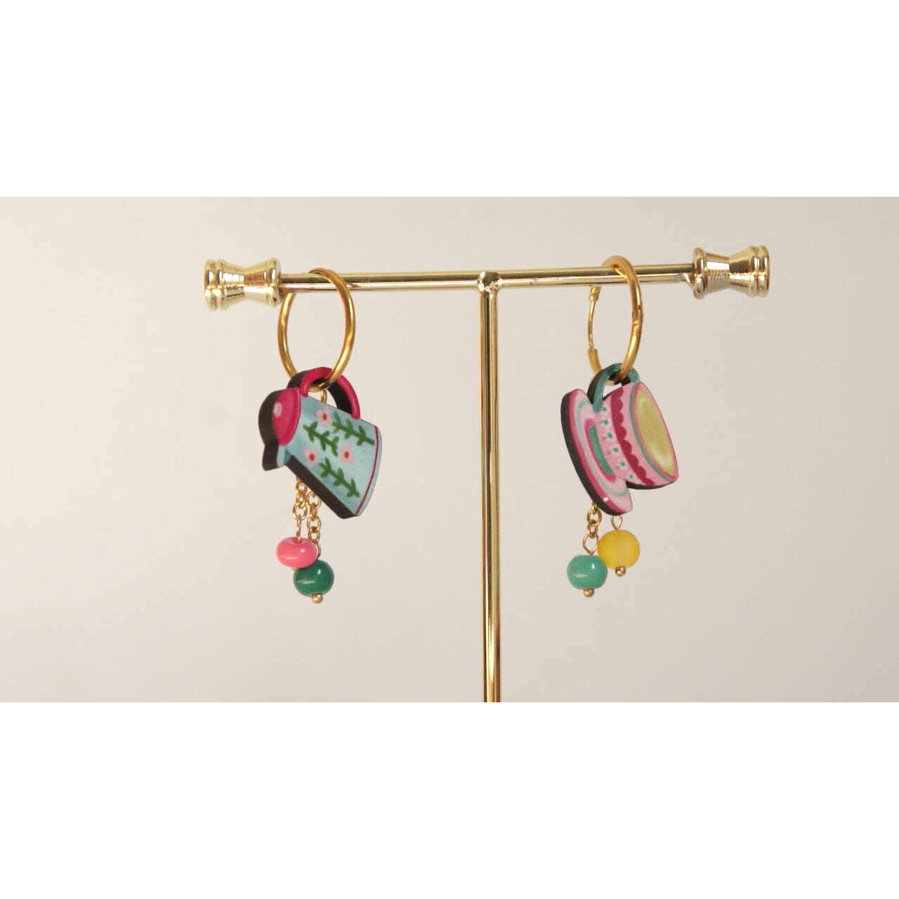 Cup and Teapot Hoop Earrings by Laliblue