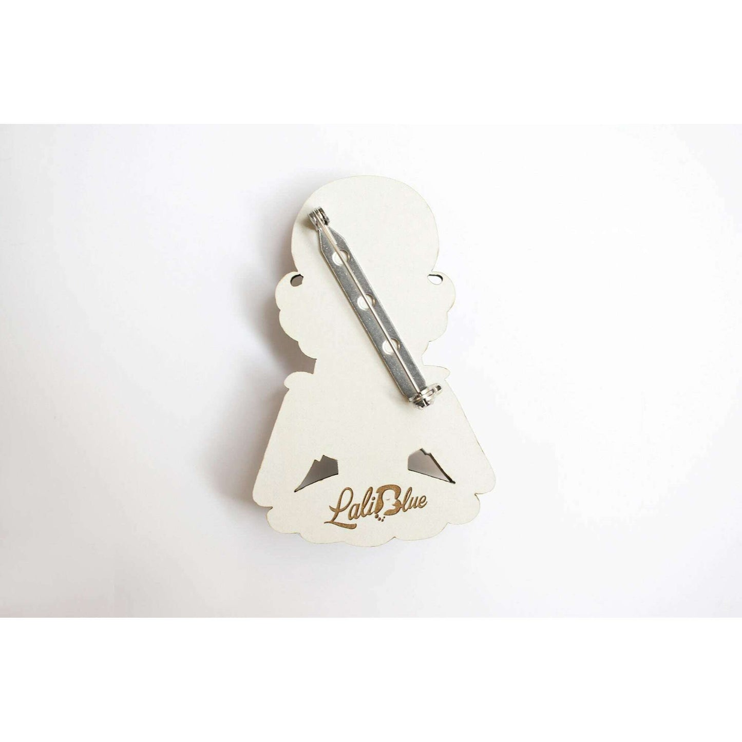 Girl with Snowman Snow Globe Brooch by Laliblue