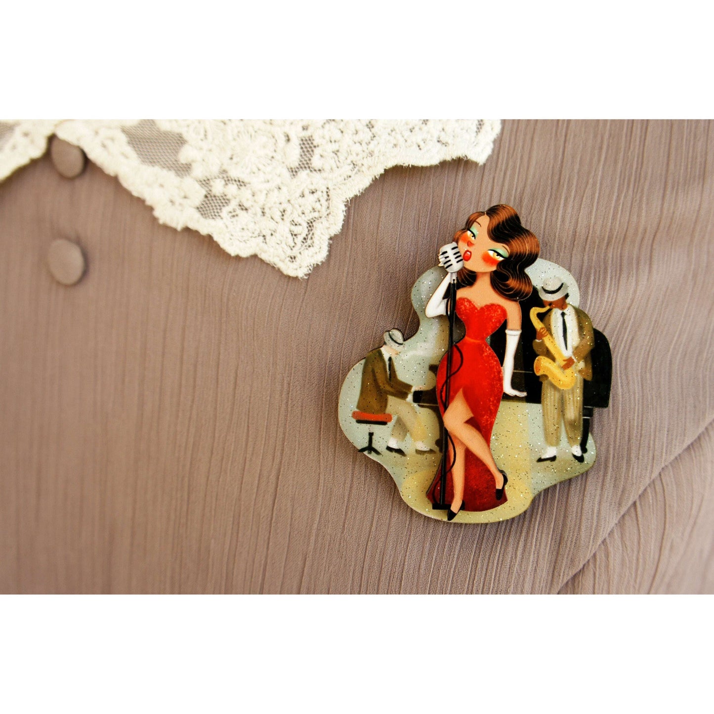 Jazz Concert Brooch by Laliblue