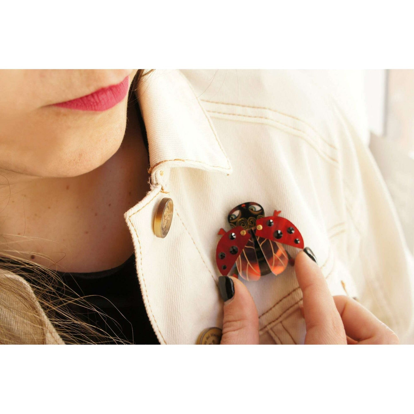 Ladybug Brooch by Laliblue