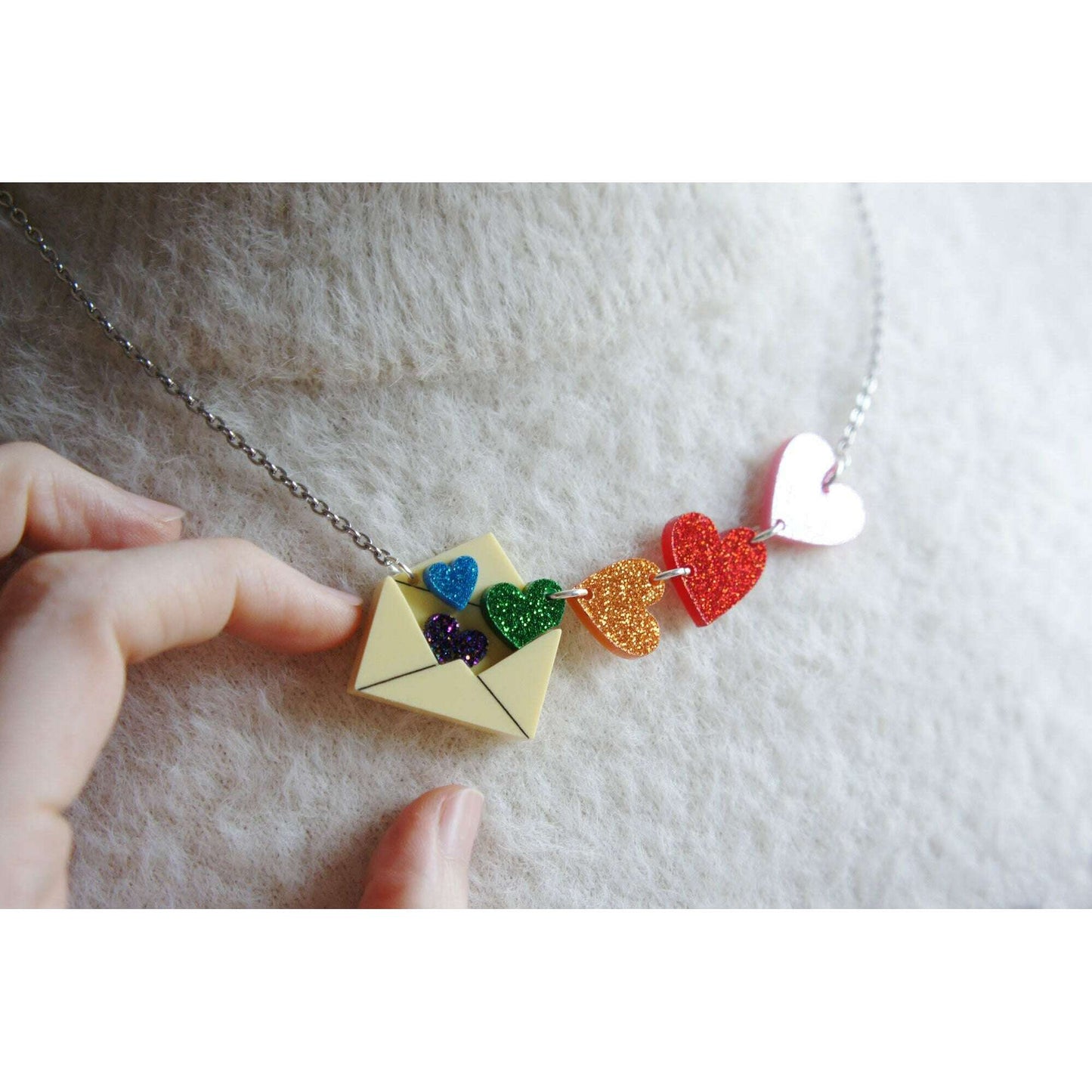 Love Letters Necklace by Laliblue - Rainbow