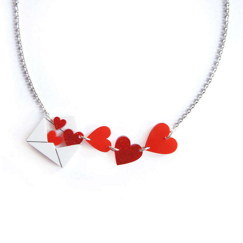Love Letters Necklace by Laliblue - Red
