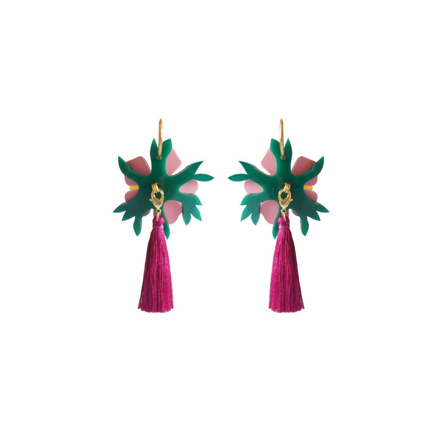 Pink Tropical Flower Earrings by Laliblue