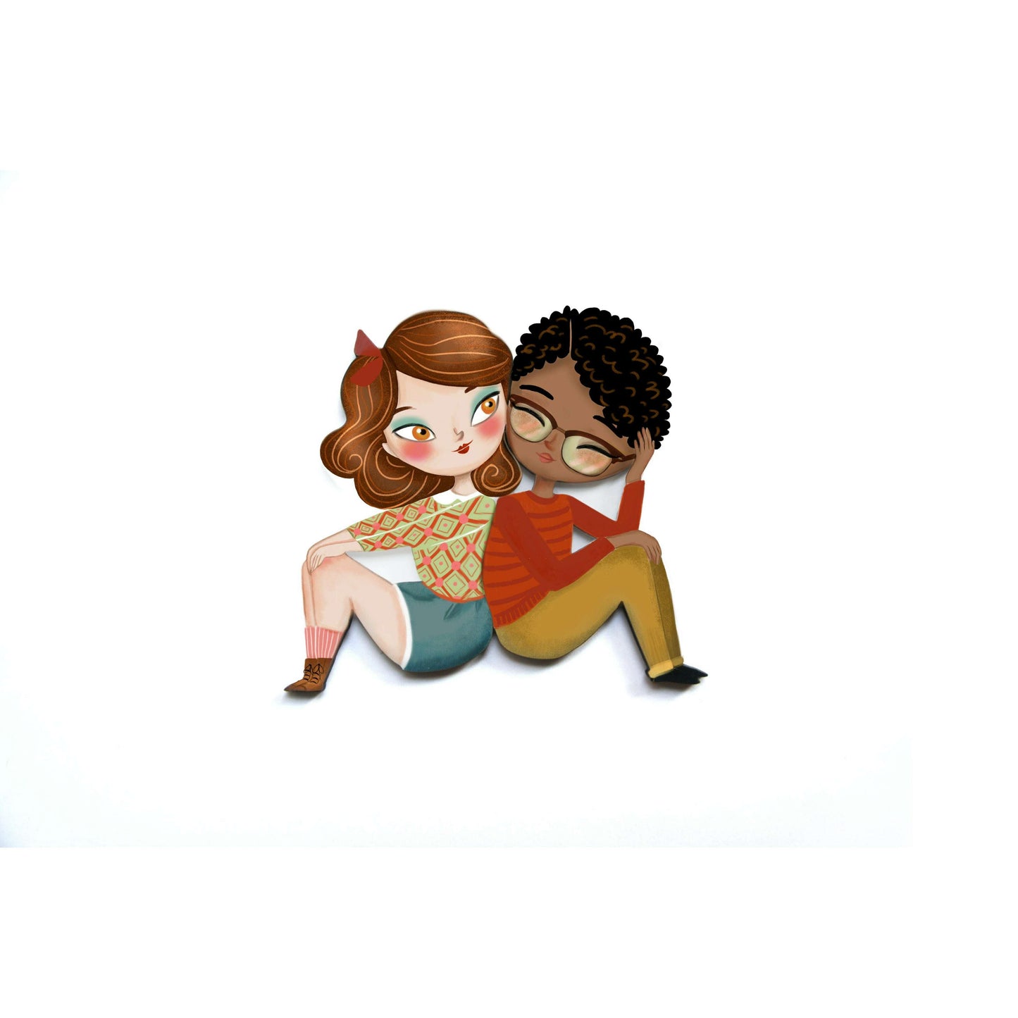 Puzzle with redhead girl brooch by Laliblue