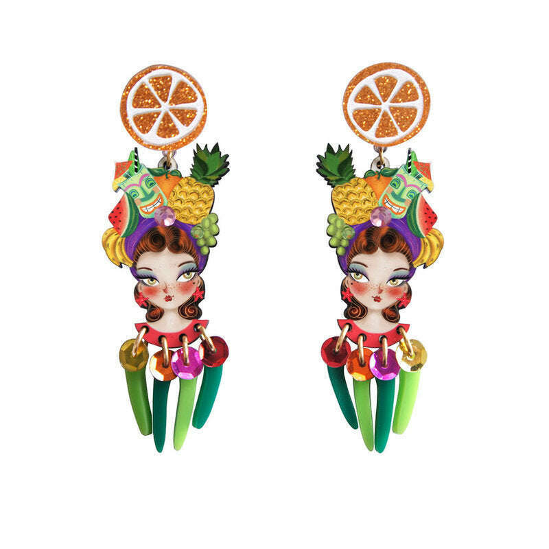Tropical Tiki Girl Earrings by Laliblue