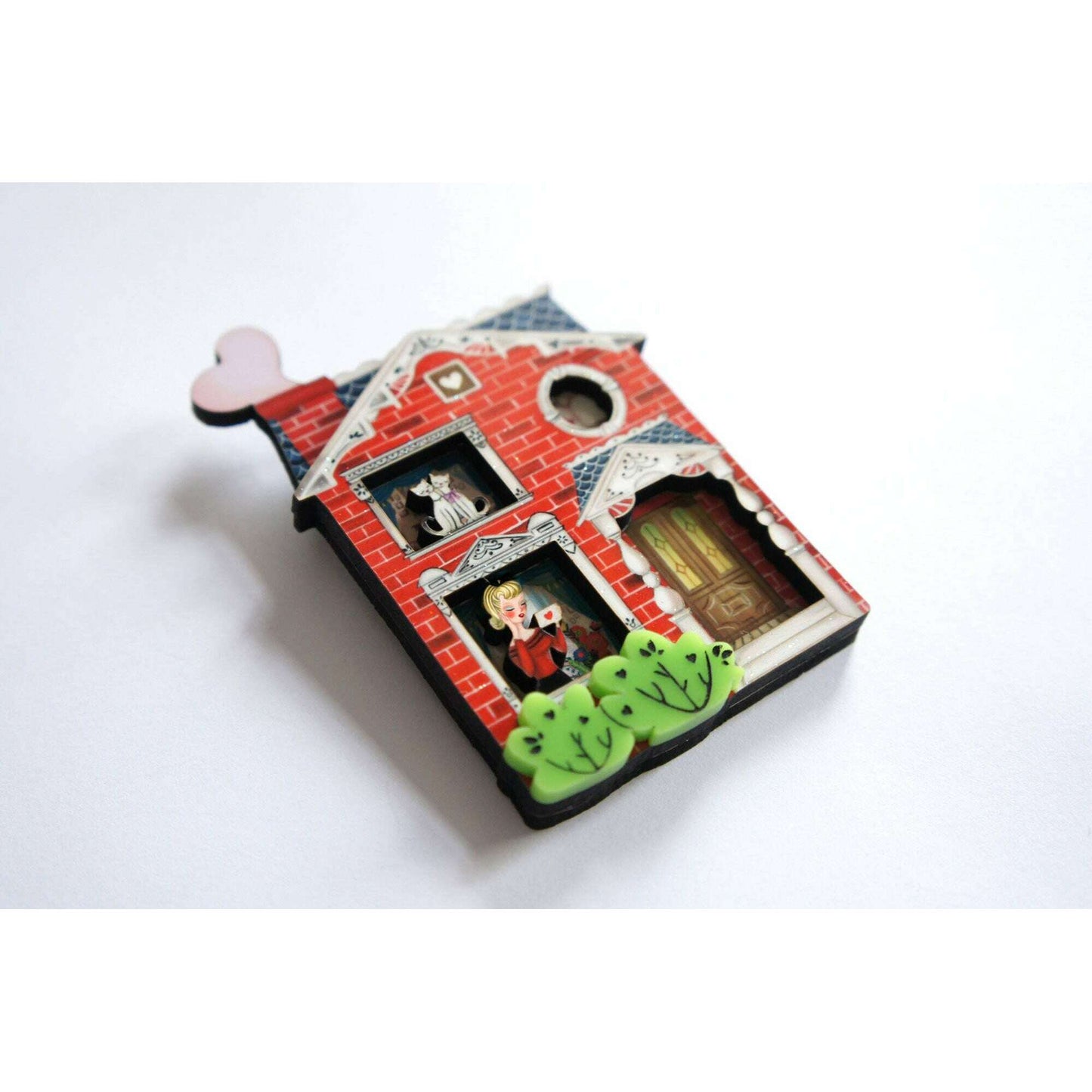 Valentine's House Brooch by Laliblue