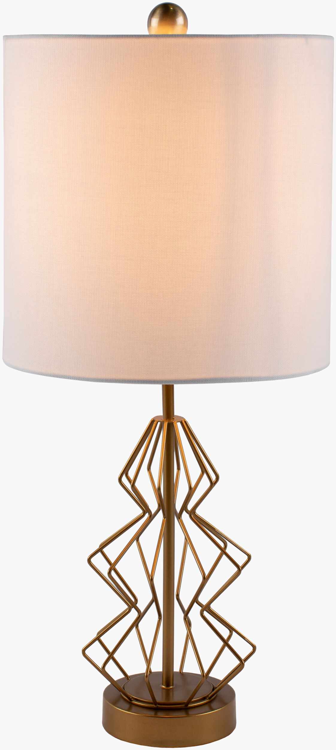 a lamp with a white shade