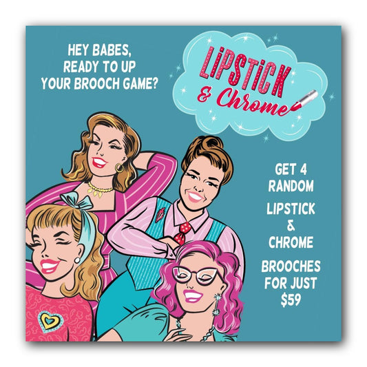 Blind Box Mystery Brooches — 4 Vintage Pins for $59 | Lipstick & Chrome
