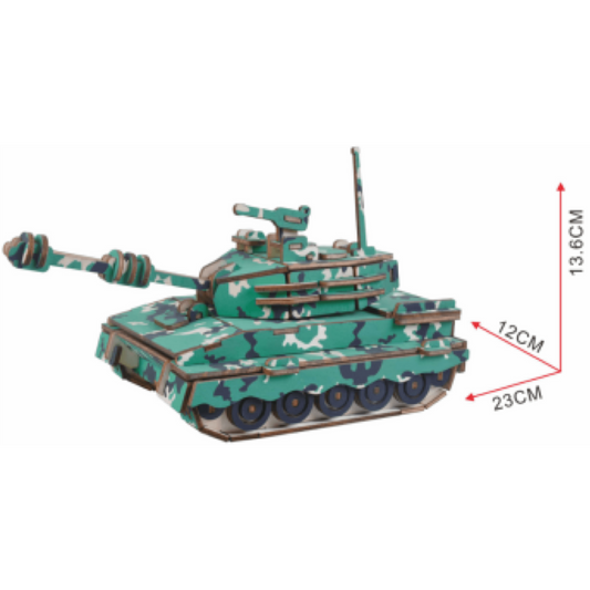 Tank Model Kit - Wooden Laser-Cut 3D Puzzle (137 Pcs)