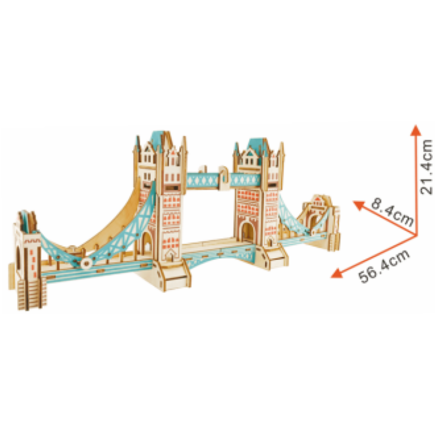 London Tower Bridge Model Kit - Wooden Laser-Cut 3D Puzzle (105 Pcs)