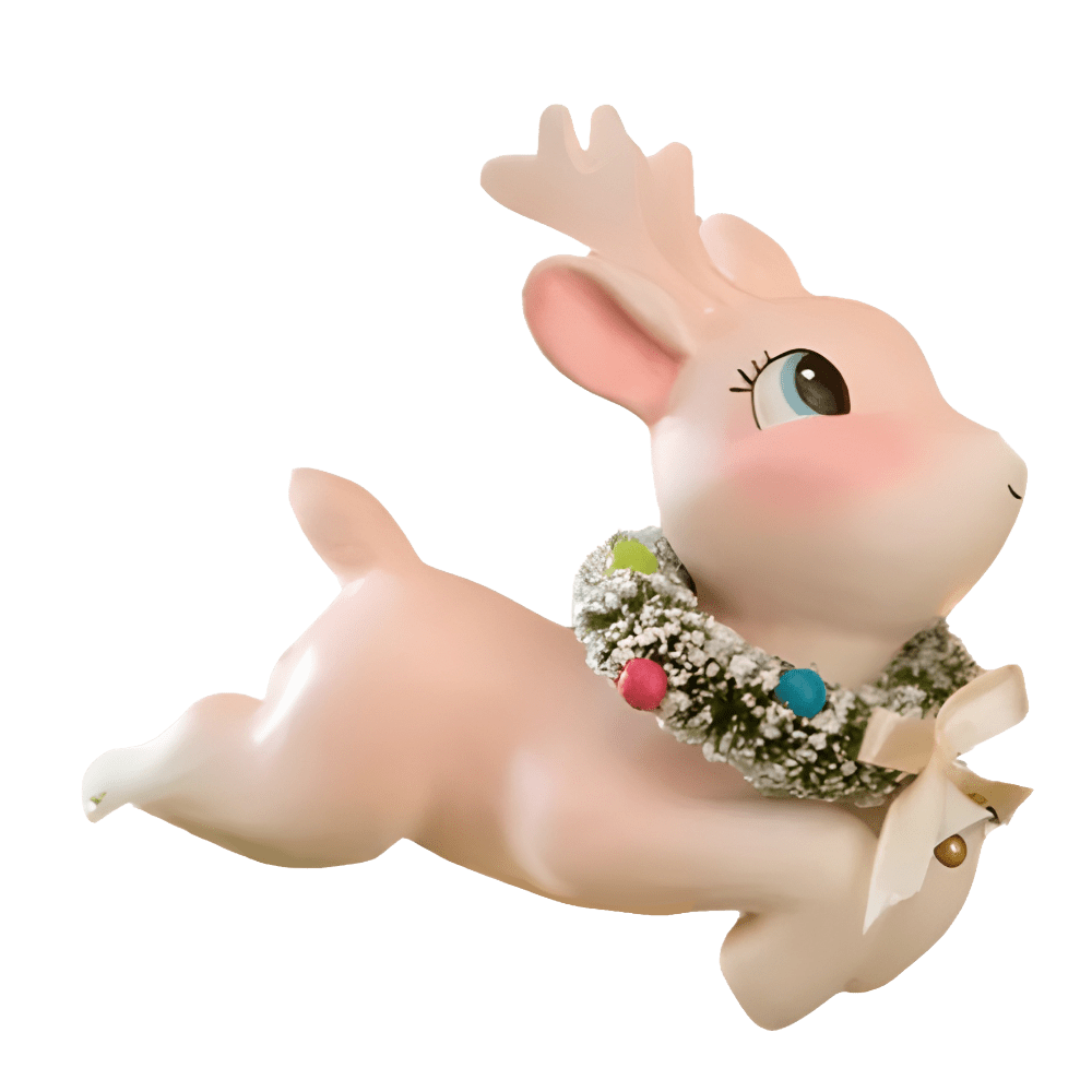 Leaping High Pink Reindeer Clip Ornament by Bethany Lowe