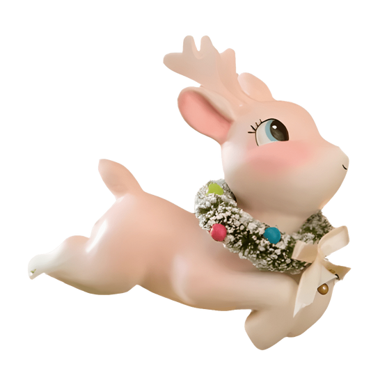 Leaping High Pink Reindeer Clip Ornament by Bethany Lowe
