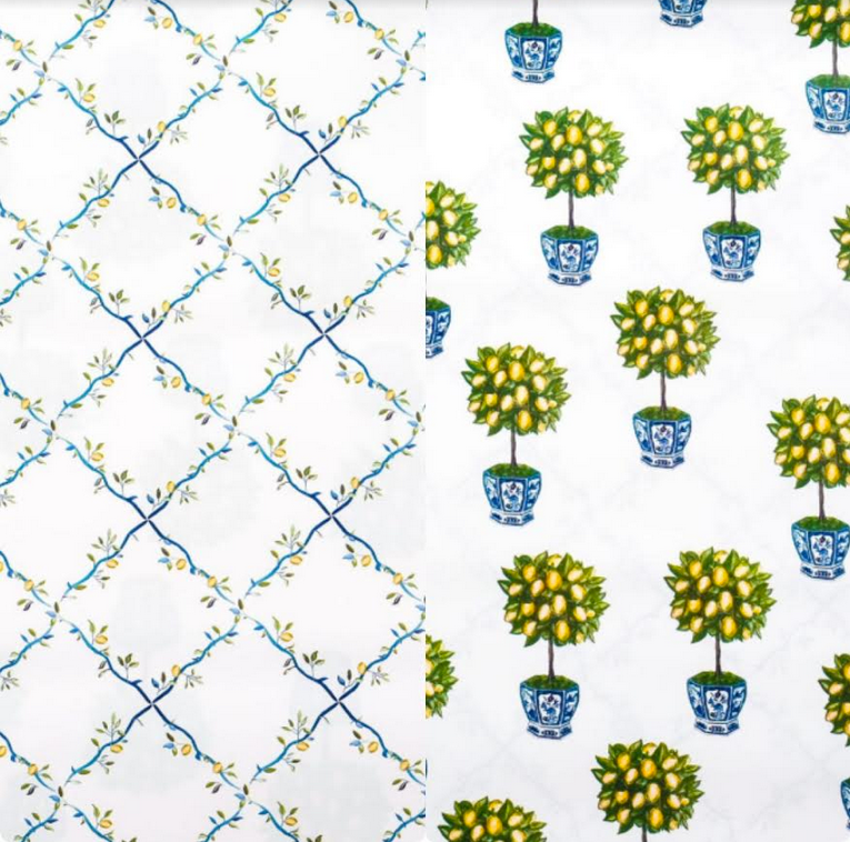 Reversible Lemon Topiary with Trellis Gift Wrap