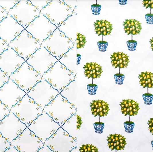 a two images of lemon trees