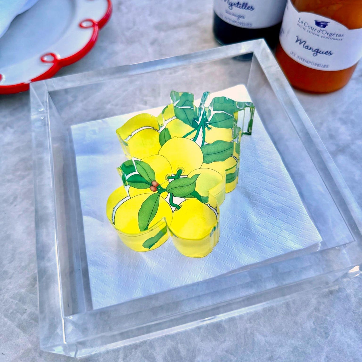 Lemons Acrylic Cocktail Napkin Holder