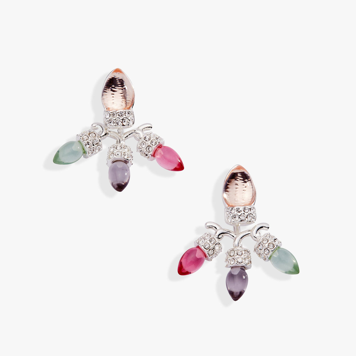 a pair of colorful lights earrings