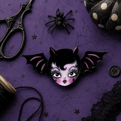 Lily the Vamp Brooch by Miss Fluff x Lipstick & Chrome