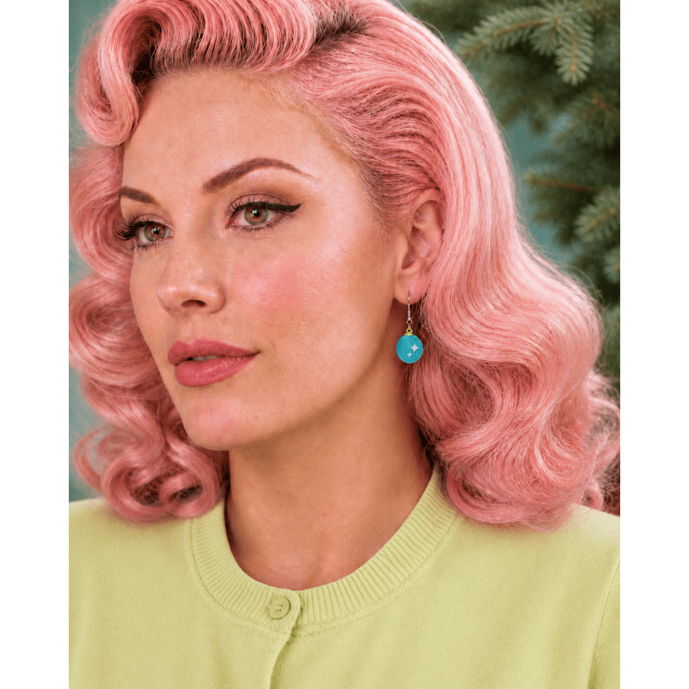 Christmas Bauble Drop Earrings by Lipstick & Chrome