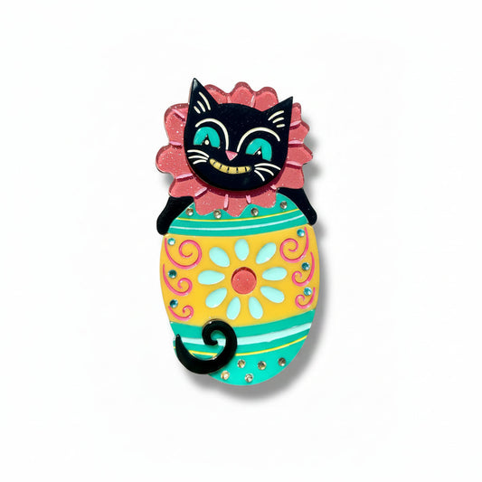 Eggcellent Easter Cat Brooch by Johanna Parker x Lipstick & Chrome
