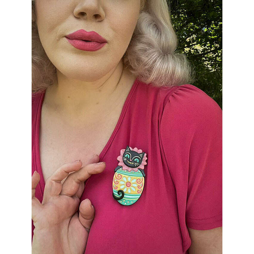 Eggcellent Easter Cat Brooch by Johanna Parker x Lipstick & Chrome