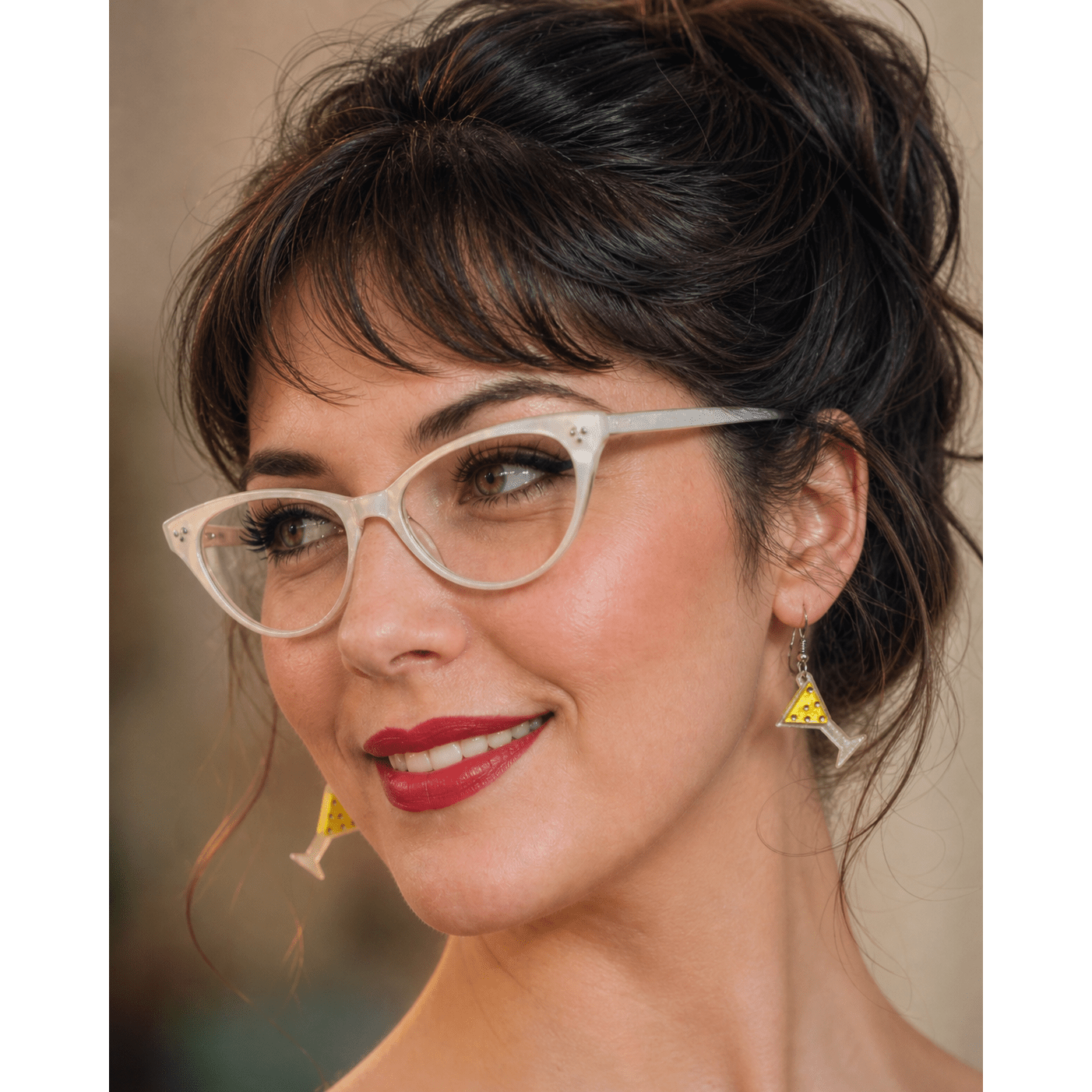 Martini Drop Earrings by Lipstick & Chrome
