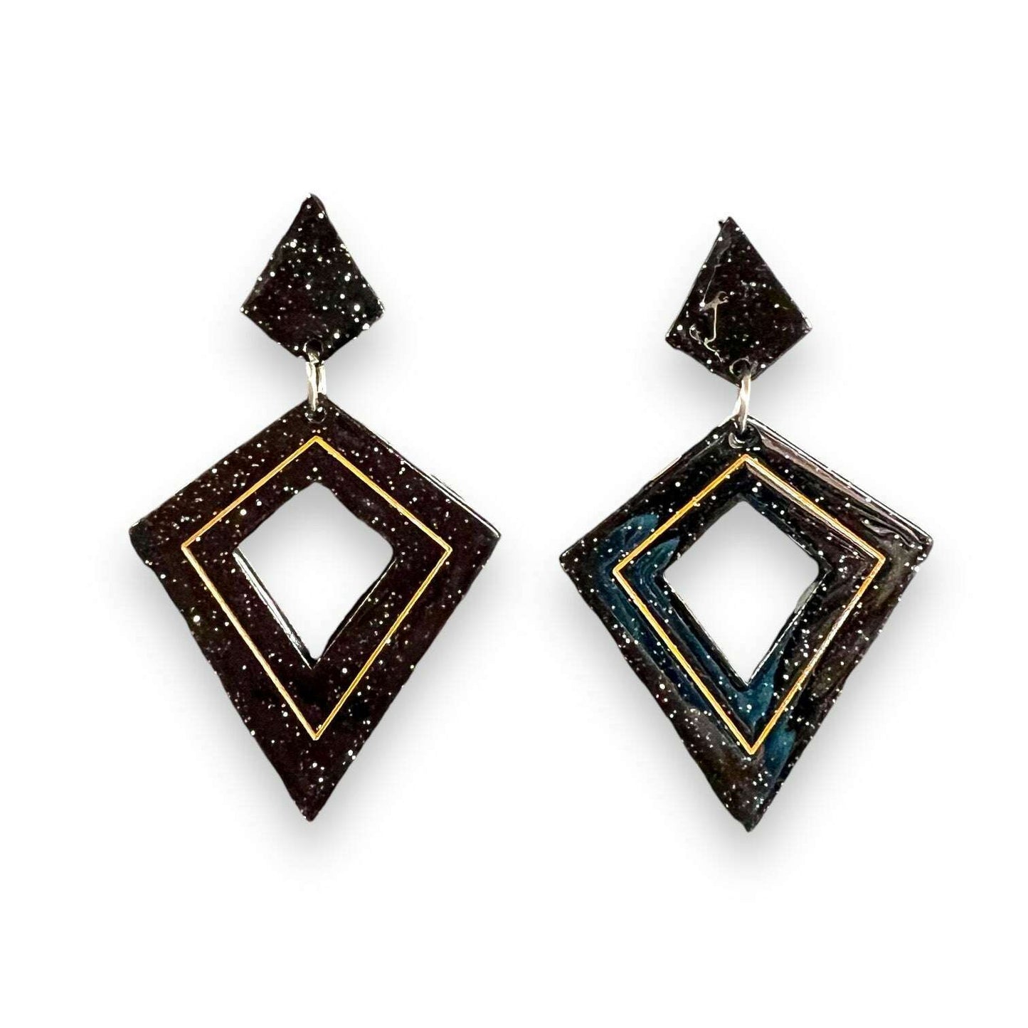 Retro Diamond Dangle Earrings by Lipstick & Chrome