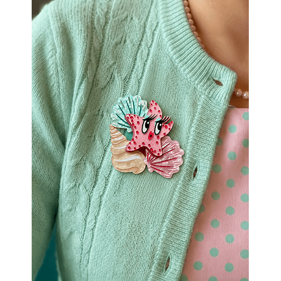 She Sells Seashells Brooch by Miss Fluff x Lipstick & Chrome