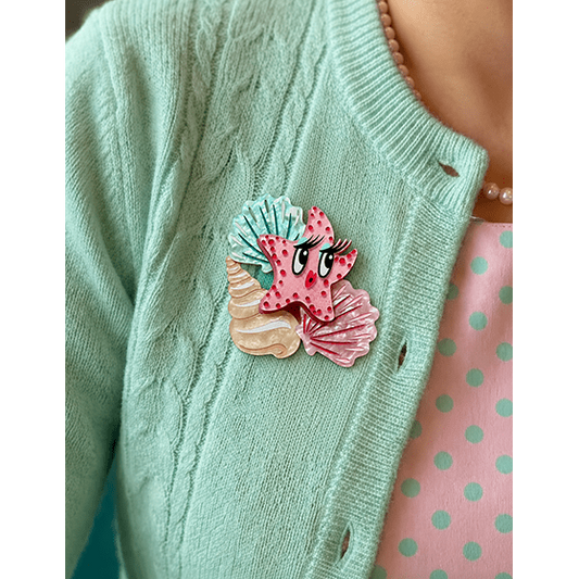 She Sells Seashells Brooch by Miss Fluff x Lipstick & Chrome