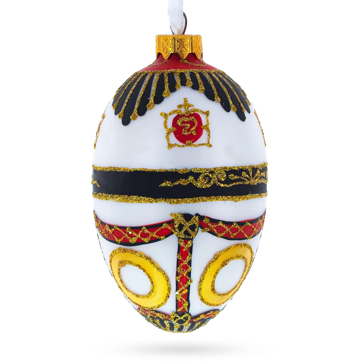 Coat of Arms Royal Egg Glass Christmas Ornament 4 Inches