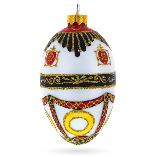 Coat of Arms Royal Egg Glass Christmas Ornament 4 Inches
