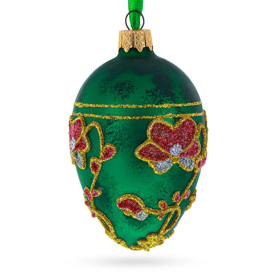 1899 Pansy Royal Egg Glass Ornament 4 Inches