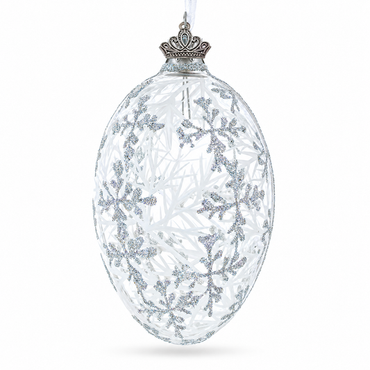 1913 Winter Royal Egg Glass Ornament 4 Inches