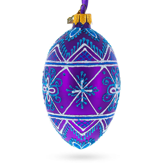 a purple and white ornament