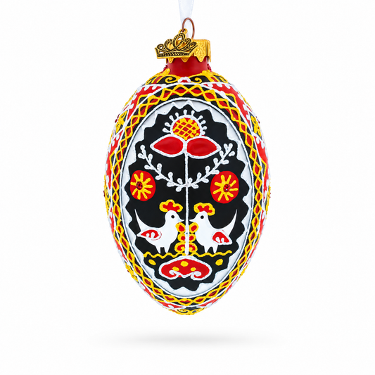 a colorful ornament with birds on it