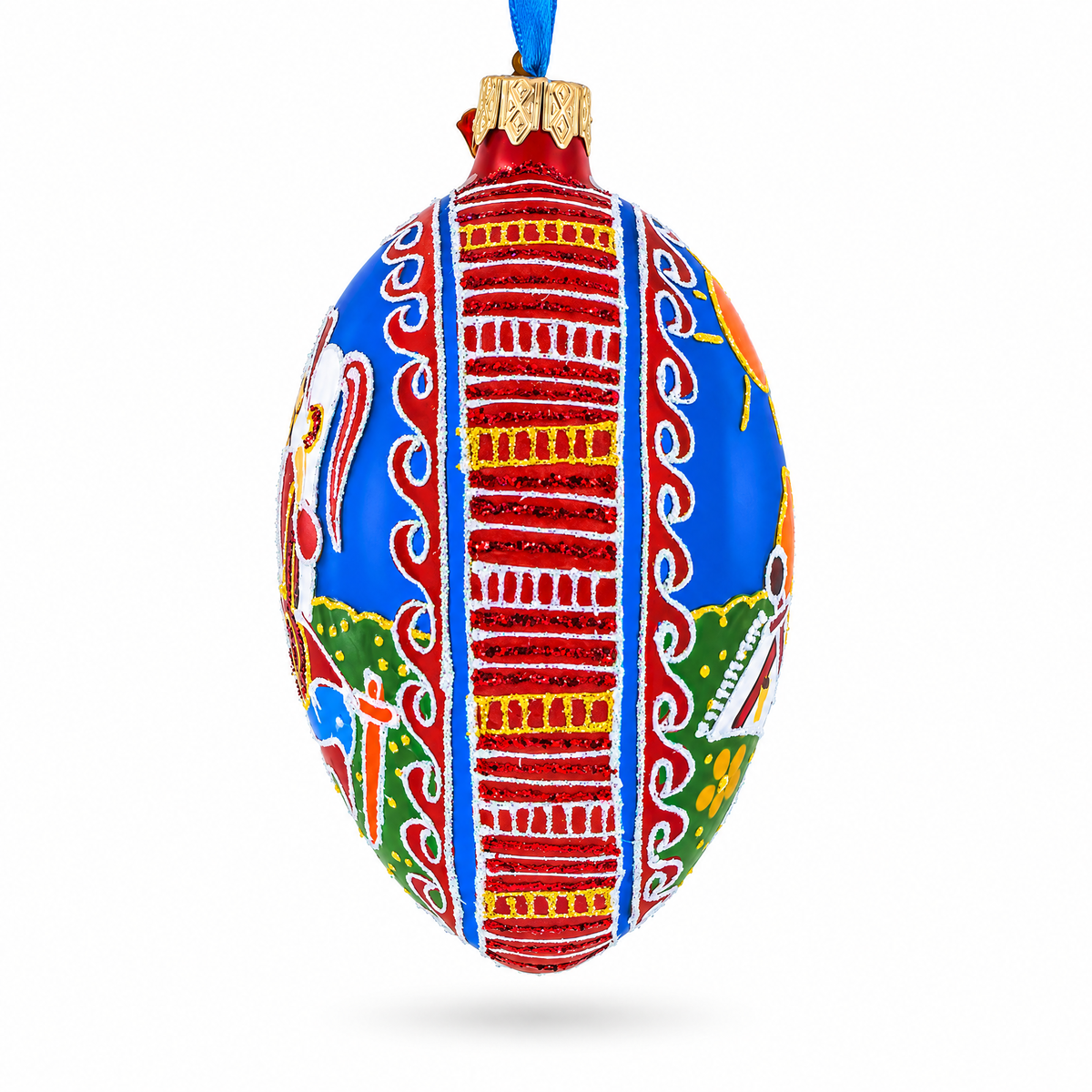 a colorful ornament from a string