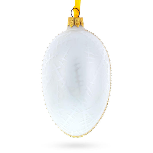 1913 Noble Ice Royal Egg Glass Ornament 4 Inches
