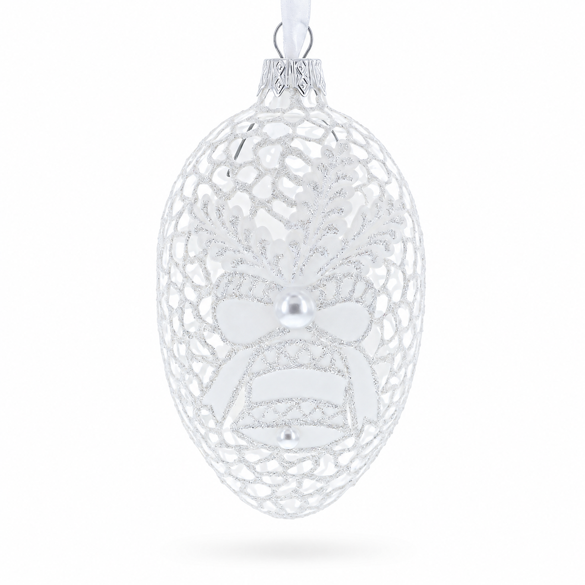 a white and silver ornament