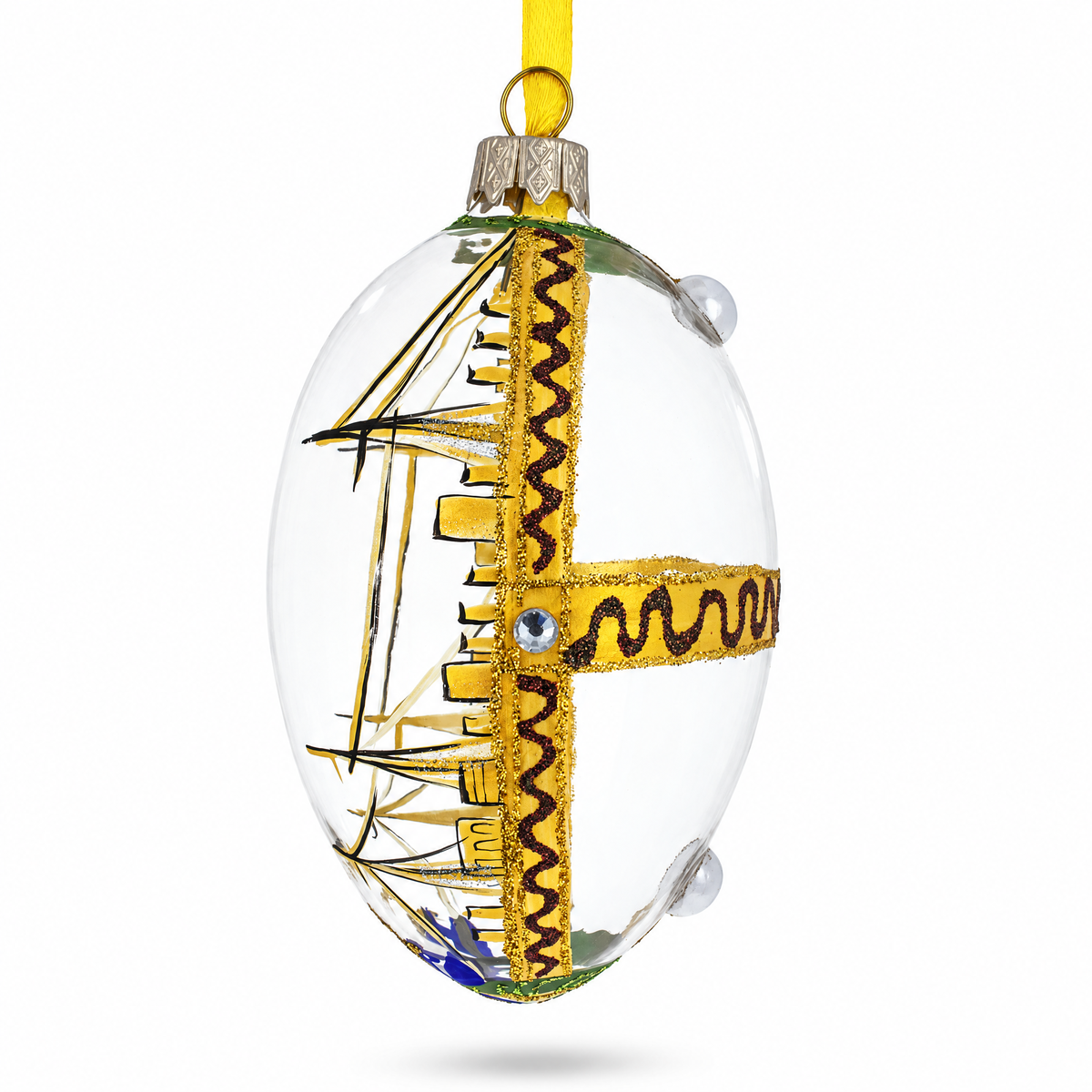 1909 Standard Yacht Royal Glass Egg Ornament 4 Inches